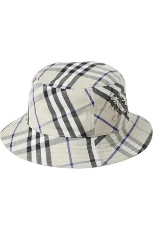 Burberry Akcesoria, Mężczyzna, Wielobarwność, L, Zielony Plaid Bucket Hat z Logo
