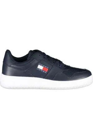 Tommy Hilfiger Buty, Mężczyzna, Niebieski, 43 EU, Niebieskie Sneakersy z Kontrastowym Detalem Logo