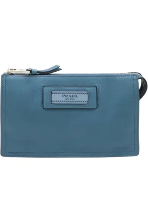 Prada Pre-owned, Kobieta, Niebieski, ONE SIZE, Skóra, Pre-owned skórzane portfele