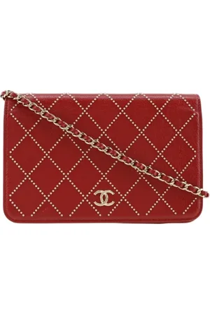 CHANEL Pre-owned, Kobieta, Czerwony, ONE SIZE, Skóra, Pre-owned skórzane portfele