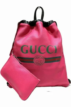 Gucci Pre-owned, Kobieta, Różowy, ONE SIZE, Skóra, Pre-owned Leather backpacks