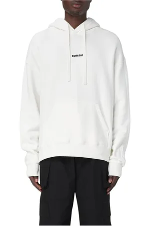 BONSAI Bluzy, Mężczyzna, Biały, M, Nowoczesny Czarny Hoodie