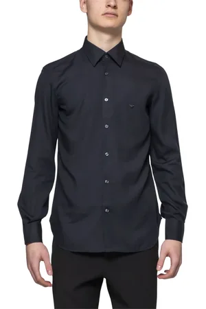 Emporio Armani Koszule, Mężczyzna, Czarny, S, Ikoniczna Niebieska Koszula Męska