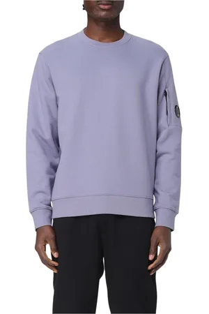 C.P. Company Bluzy, Mężczyzna, Fioletowy, M, Czarna Bluza z Okrągłym Dekoltem i Kieszenią