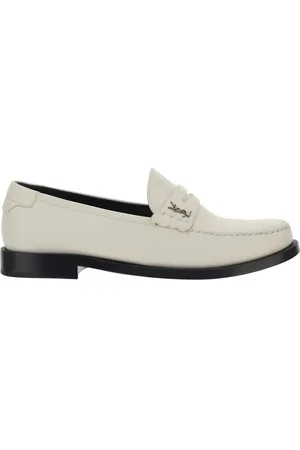 Saint Laurent Buty, Kobieta, Biały, 36 EU, Mokasyny z ikonicznym monogramem