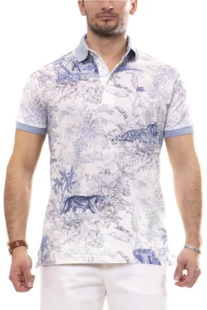 Etro Koszulki, Mężczyzna, Wielobarwność, S, Niebieski Rome Polo Print