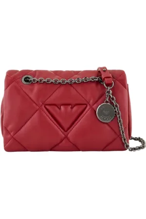Emporio Armani Torebki, Kobieta, Czerwony, ONE SIZE, Czerwona Pikowana Torba na Ramię