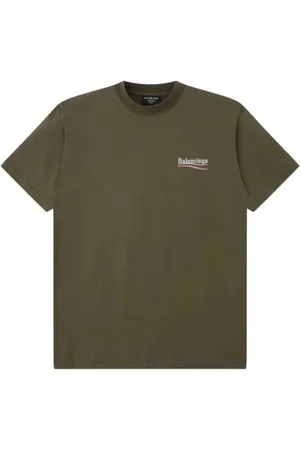Balenciaga Koszulki, Mężczyzna, Zielony, M, Len, Zielony Oversize T-shirt z Wintage