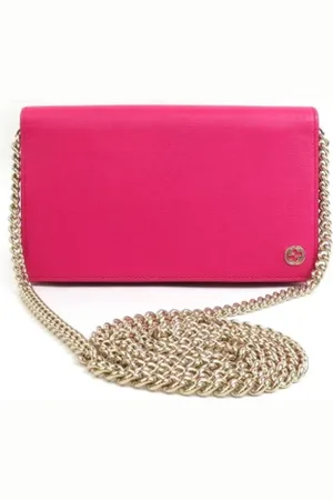 Gucci Pre-owned, Kobieta, Różowy, ONE SIZE, Skóra, Pre-owned skórzane portfele