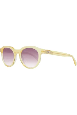 Guess Akcesoria, unisex, Żółty, ONE SIZE, Żółte Okulary Przeciwsłoneczne Męskie Styl Okrągły