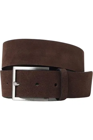 HUGO BOSS Akcesoria, Mężczyzna, brązowy, 85 CM, Zamsz, Klasyczny Pasek Skórzany z Klamrą