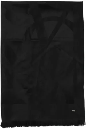 Saint Laurent Akcesoria, Mężczyzna, Czarny, ONE SIZE, Abstrakcyjny Wzór Jedwabny Szal