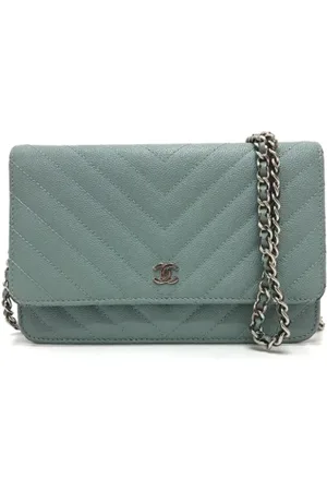 CHANEL Pre-owned, Kobieta, Niebieski, ONE SIZE, Skóra, Pre-owned skórzane portfele