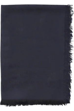 Saint Laurent Akcesoria, Mężczyzna, Czarny, ONE SIZE, Luksusowy Szalik z Logo Jacquard