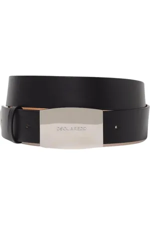 Dsquared2 Akcesoria, Mężczyzna, Czarny, 95 CM, Czarny Skórzany Pasek Metalowa Sprzączka