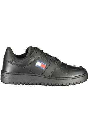 Tommy Hilfiger Buty, Mężczyzna, Czarny, 40 EU, Czarny Poliestrowy Sneaker w Stylu Sportowym