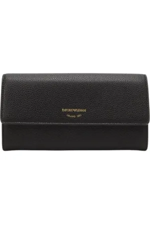 Emporio Armani Akcesoria, Kobieta, Czarny, ONE SIZE, Portfel damski z zapięciem na zatrzask