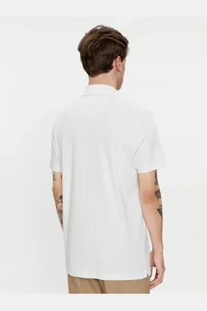 Baldessarini Koszulki, Mężczyzna, Biały, M, Klasyczny Męski Polo Shirt w Prawie Białym