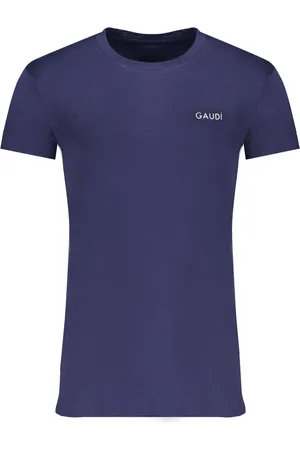 Gaudi Koszulki, Mężczyzna, Niebieski, XL, Niebieski T-shirt Krótki Rękaw Mężczyzna