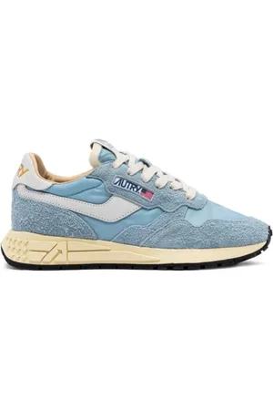 Autry Buty, Kobieta, Niebieski, 39 EU, Skóra, Suede Patch Logo Sneakers
