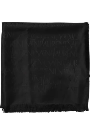 Saint Laurent Akcesoria, Mężczyzna, Czarny, ONE SIZE, Szalik Logo Czarny Elegancki Dodatek