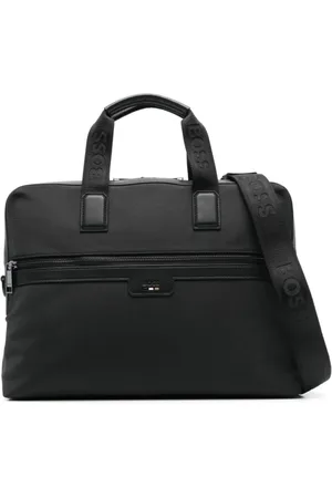 HUGO BOSS Torebki, Mężczyzna, Czarny, ONE SIZE, Skóra, Stylowa Torba na Laptopa
