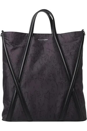 Alexander McQueen Torebki, Mężczyzna, Czarny, ONE SIZE, Nylon, Luksusowa torba z nadrukiem graffiti