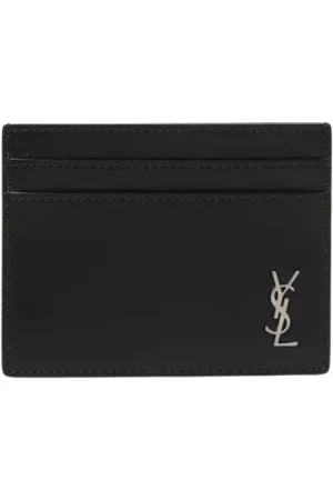 Saint Laurent Akcesoria, Mężczyzna, Czarny, ONE SIZE, Portfel z logo i miejscem na karty Czarny