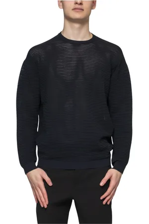 Emporio Armani Swetry, Mężczyzna, Czarny, XL, Ikoniczny Niebieski Sweter Męski