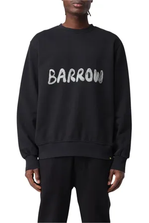 BARROW Bluzy, Mężczyzna, Czarny, L, Minimalistyczny Czarny Sweter z Okrągłym Dekoltem
