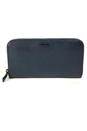 Prada Pre-owned, Kobieta, Niebieski, ONE SIZE, Skóra, Pre-owned skórzane portfele