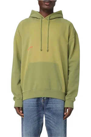 J.W.Anderson Bluzy, Mężczyzna, Zielony, L, Wygodny Oliwkowy Hoodie Luźny Krój