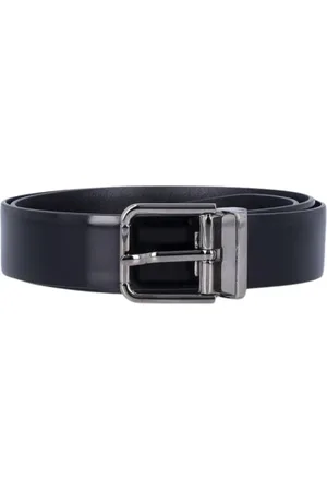Dolce & Gabbana Akcesoria, Mężczyzna, Czarny, 105 CM, Klasyczny Czarny Pasek Skórzany z Klamrą