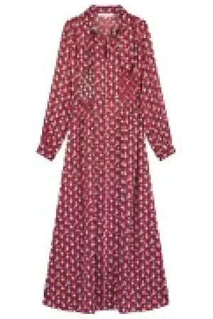 Maison Kitsuné Sukienki, Kobieta, Wielobarwność, S, Kwiatowe Paski Długa Sukienka