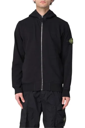 Stone Island Bluzy, Mężczyzna, Czarny, M, Szara Bluza z Zamkiem dla Mężczyzn