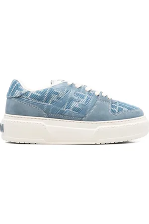 Fendi Buty, Kobieta, Niebieski, 38 EU, Zamsz, Jasnoniebieskie Jeansyowe Sneakersy