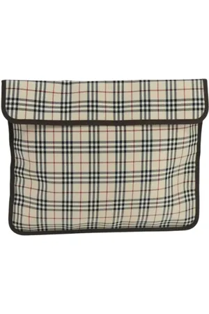 Burberry Pre-owned, Kobieta, Beżowy, ONE SIZE, Pre-owned Canvas clutches