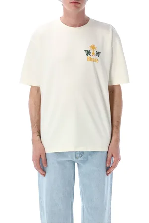 Rhude Koszulki, Mężczyzna, Biały, M, Koszulka Vintage Biały Tabaco