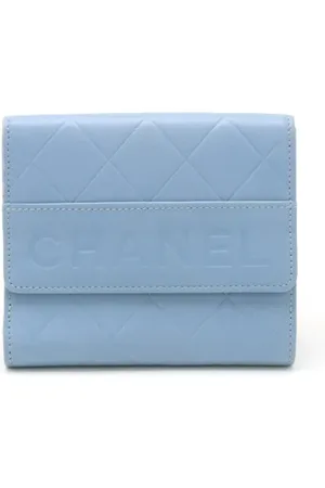 CHANEL Pre-owned, Kobieta, Niebieski, ONE SIZE, Skóra, Pre-owned skórzane portfele