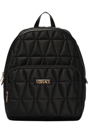 VERSACE Torebki, Mężczyzna, Czarny, ONE SIZE, Nylon, Geometryczny Pikowany Stylowy Plecak