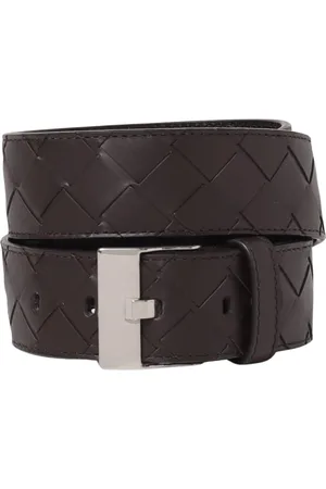 Bottega Veneta Akcesoria, Mężczyzna, Czarny, 95 CM, Luksusowy Pleciony Pasek Skórzany