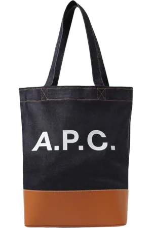 A.P.C. Torebki, Mężczyzna, brązowy, ONE SIZE, Torba Torebka z Dżinsu i Skóry