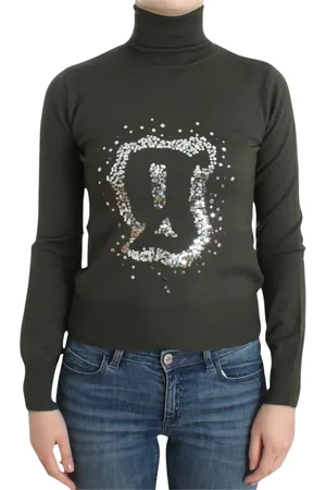 John Galliano Swetry, Kobieta, Zielony, S, Len, Turtlenecks