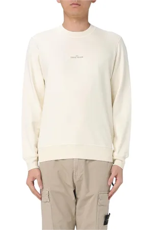 Stone Island Bluzy, Mężczyzna, Beżowy, S, Niebieski Bluza z Okrągłym Dekoltem Nowoczesny Styl