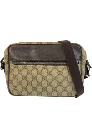 Gucci Pre-owned, Kobieta, Beżowy, ONE SIZE, Skóra, Pre-owned Canvas shoulder-bags