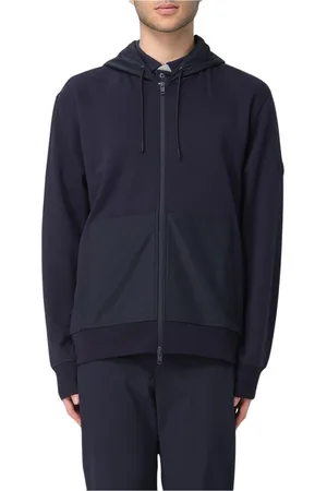 FAY Bluzy, Mężczyzna, Czarny, XL, Len, Stylowy Zip-Up Hoodie Activewear