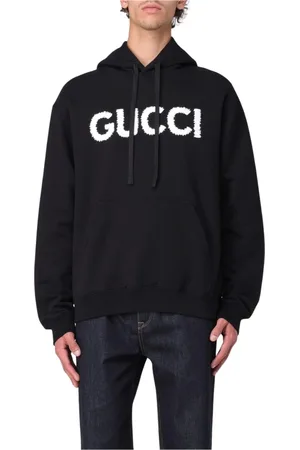 Gucci Bluzy, Mężczyzna, Czarny, L, Ikoniczny Bluza z Kapturem Czarna