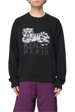 Kenzo Bluzy, Mężczyzna, Czarny, M, Graficzny Czarny Bluza Stylowy Uniwersalny