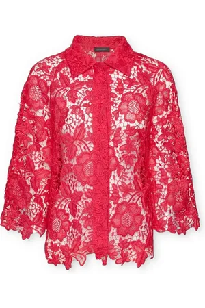 Elena Miro Kurtki, Kobieta, Różowy, 5XL, Kurtka z koronką makramé