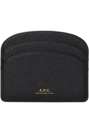A.P.C. Akcesoria, Mężczyzna, Czarny, ONE SIZE, Czarny Portfel na Karty z Skóry